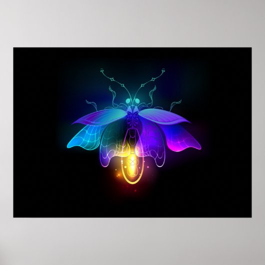 Poster Neon Firefly sur noir (Devant)