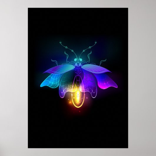 Poster Neon Firefly sur noir (Devant)