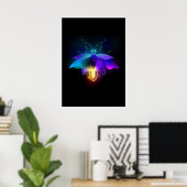 Poster Neon Firefly sur noir (Bureau à domicile)