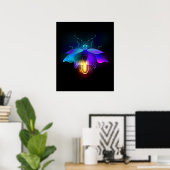 Poster Neon Firefly sur noir (Bureau à domicile)