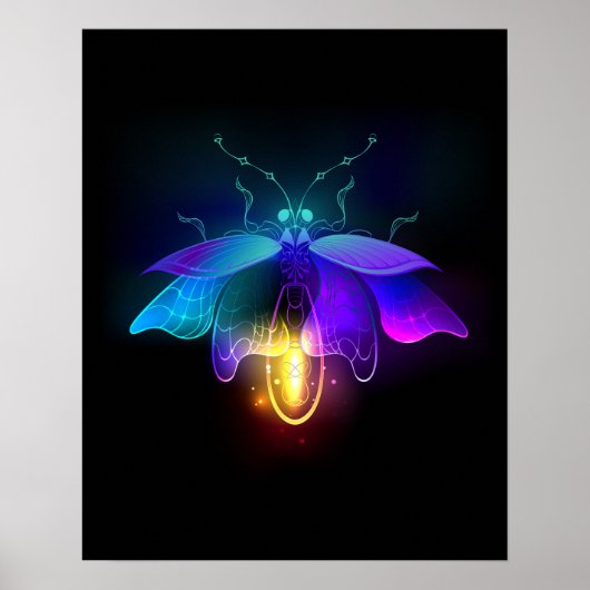 Poster Neon Firefly sur noir (Devant)