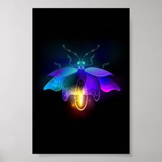 Poster Neon Firefly sur noir (Devant)