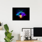 Poster Neon Firefly sur noir (Bureau à domicile)