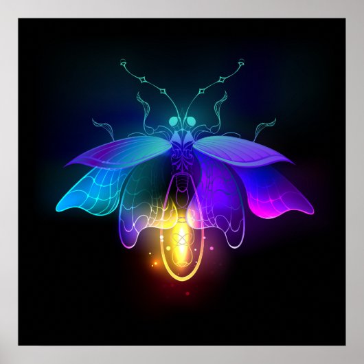 Poster Neon Firefly sur noir (Devant)