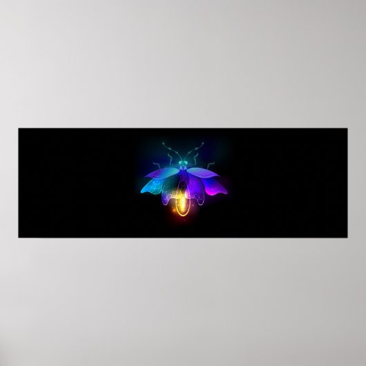 Poster Neon Firefly sur noir (Devant)