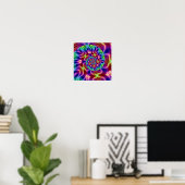Poster Neon Fractal Spiral (Bureau à domicile)