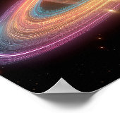Poster Neon Galactic Ring Planet Digital Art Cosmic  (Coin)