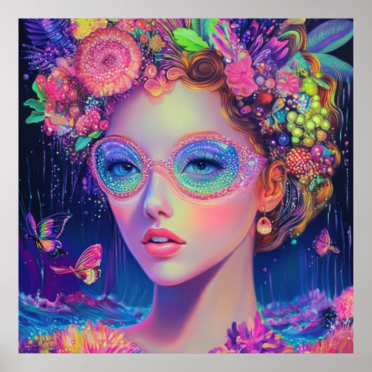 Poster Neon Garden Goddess (Devant)