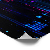 Poster Neon Glitch Data Stream Abstract (Coin)