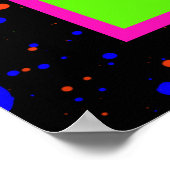 Poster Neon Glow Paint Splatter Sweet 16 Planche d'hôtes (Coin)