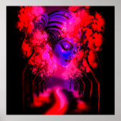 Poster Neon Goddess in Enchanted Forest (Devant)