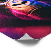 Poster Neon Gorilla pourpre (Coin)
