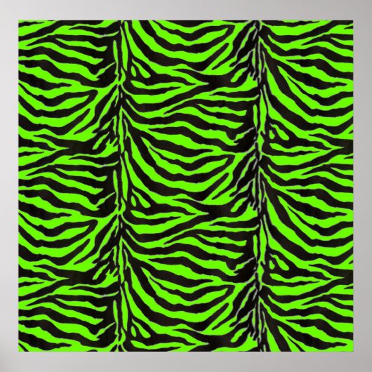 Poster Neon Green Zebra Arrière - plan de texture de peau (Devant)