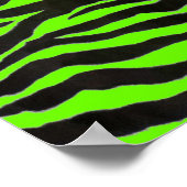 Poster Neon Green Zebra Arrière - plan de texture de peau (Coin)
