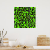 Poster Neon Green Zebra Arrière - plan de texture de peau (Cuisine)