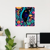 Poster Neon Imaginaire Forêt Design de nuit (Bureau à domicile)