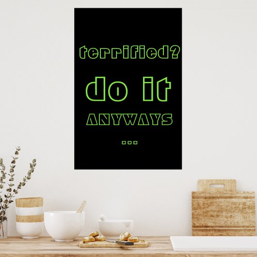 Poster Neon Inspirational Motivation Citation Texte Poste (Cuisine)