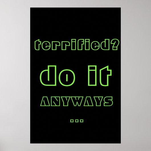 Poster Neon Inspirational Motivation Citation Texte Poste (Devant)
