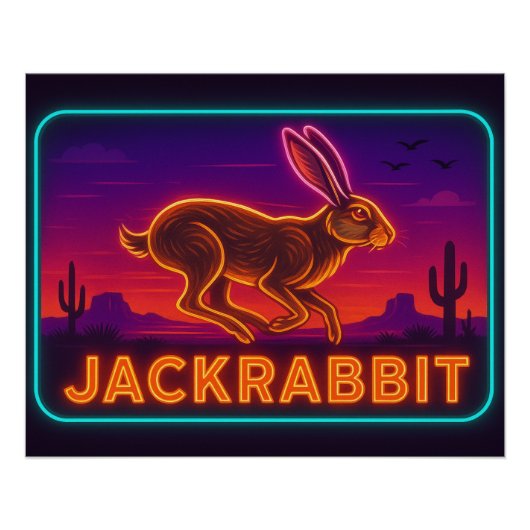Poster Neon Jackrabbit (Devant)