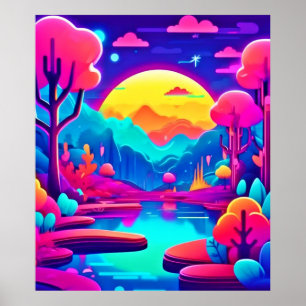 Poster Neon Jungle Dream Art
