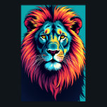 Poster Neon Jungle King - Pop Art Lion<br><div class="desc">Entrez dans un royaume où la nature rencontre le vibrant, avec l'affiche "Neon Jungle King - Pop Art Lion". Ce n'est pas seulement une représentation d'un lion ; c'est une réinterprétation audacieuse qui capture l'essence même du pouvoir royal à travers une lentille pop art électrifiante. Chaque trait et teinte est...</div>