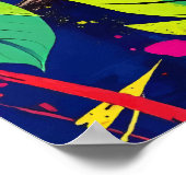 Poster Neon Jungle Sloth - Color Splash Animal Art (Coin)