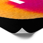 Poster Neon Life slogan abstrait couleur rose orange (Coin)