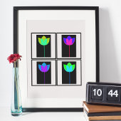 Poster Neon Lotus Glow