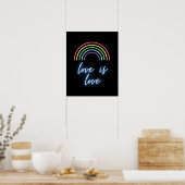 Poster Neon Love Is Love Rainbow (Cuisine)