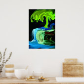 Poster Neon luisier et cascade abstrait (Cuisine)