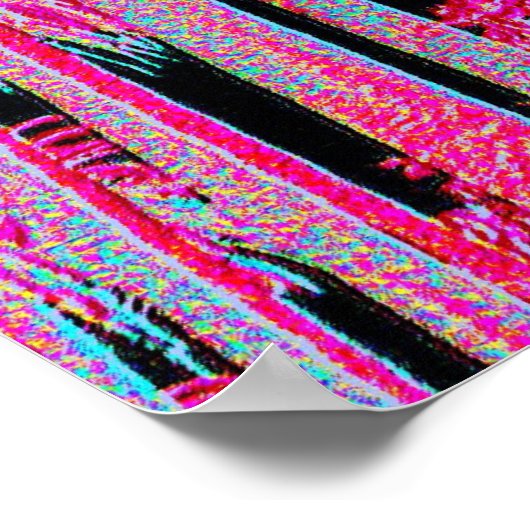 Poster Neon Palm Trees Miami Beach Art deco art print (Coin)