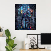 Poster Néon Panthère Allée de Minuit (Bureau à domicile)