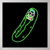 Poster Neon Pickle Rick Black (Devant)