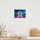 Poster Neon Pink cloud beach wall art horizontal _ Eclect (Cuisine)