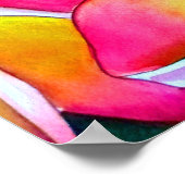 Poster Neon Pink Frangipani Plumeria aquarelle art (Coin)