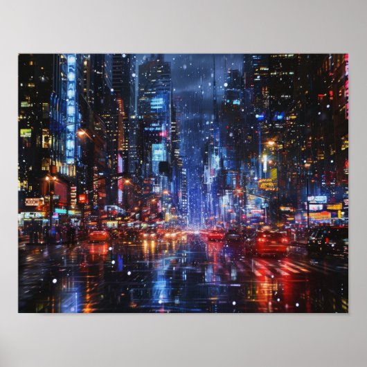 Poster Neon Rain : Le pouls de minuit de la ville (Devant)