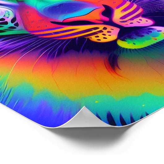 Poster Neon Rainbow Leopard (Coin)