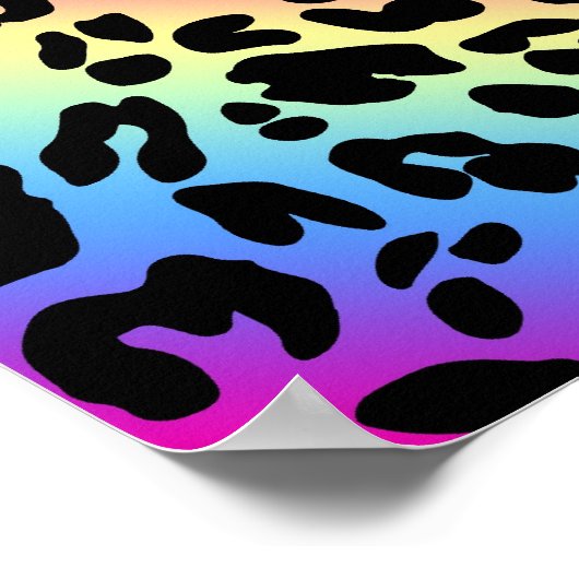 Poster Neon Rainbow Leopard Motif Imprimer (Coin)