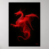 Poster Neon Red Dragon Quantum Flow (Devant)