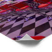 Poster Neon Retro Diner Noir Blanc À damiers (Coin)