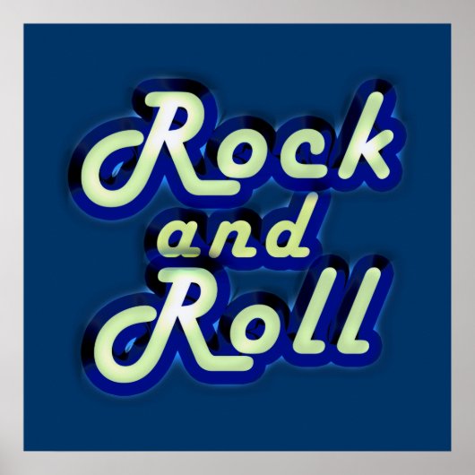 Poster Neon Rock et Roll (Devant)