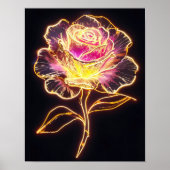 Poster Neon Rose (Devant)