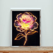 Poster Neon Rose