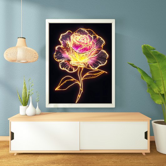 Poster Neon Rose
