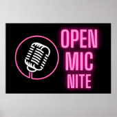 Poster Neon Rose Open Mic Nite (Devant)