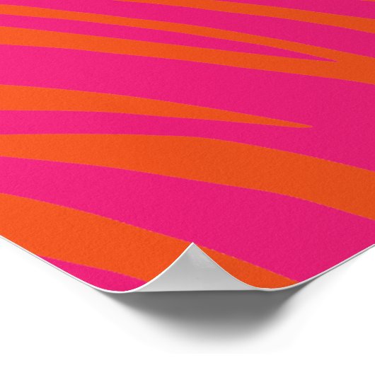 POSTER NEON ROSE ORANGE ZEBRA STRIPES BACKGROUNDS WALLPAP (Coin)