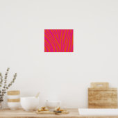 POSTER NEON ROSE ORANGE ZEBRA STRIPES BACKGROUNDS WALLPAP (Cuisine)