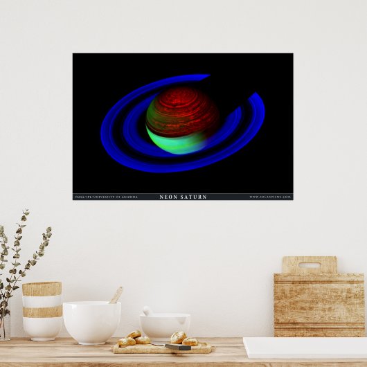 Poster Neon Saturn (Cuisine)