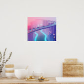 Poster Neon Skybridge Dreamscape (Cuisine)