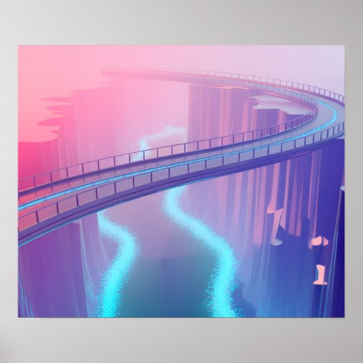 Poster Neon Skybridge Dreamscape (Devant)